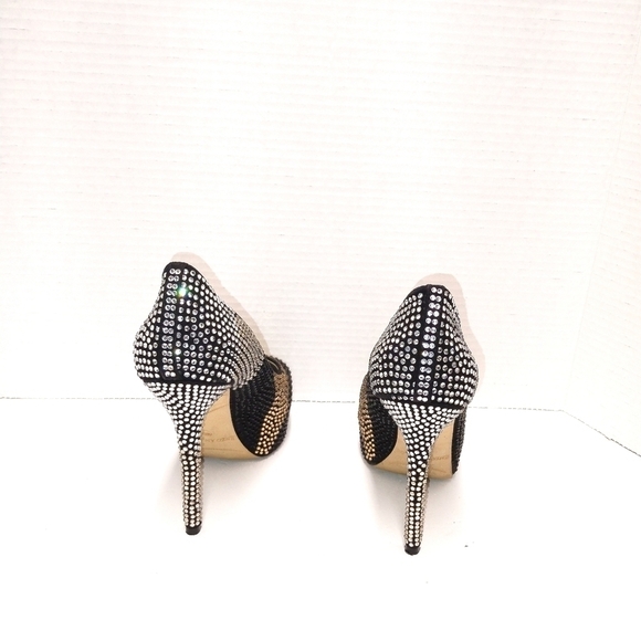 Enzo Angiolini silver gold and black rhinestones platform shoes Size: 6.5 - Picture 4 of 8